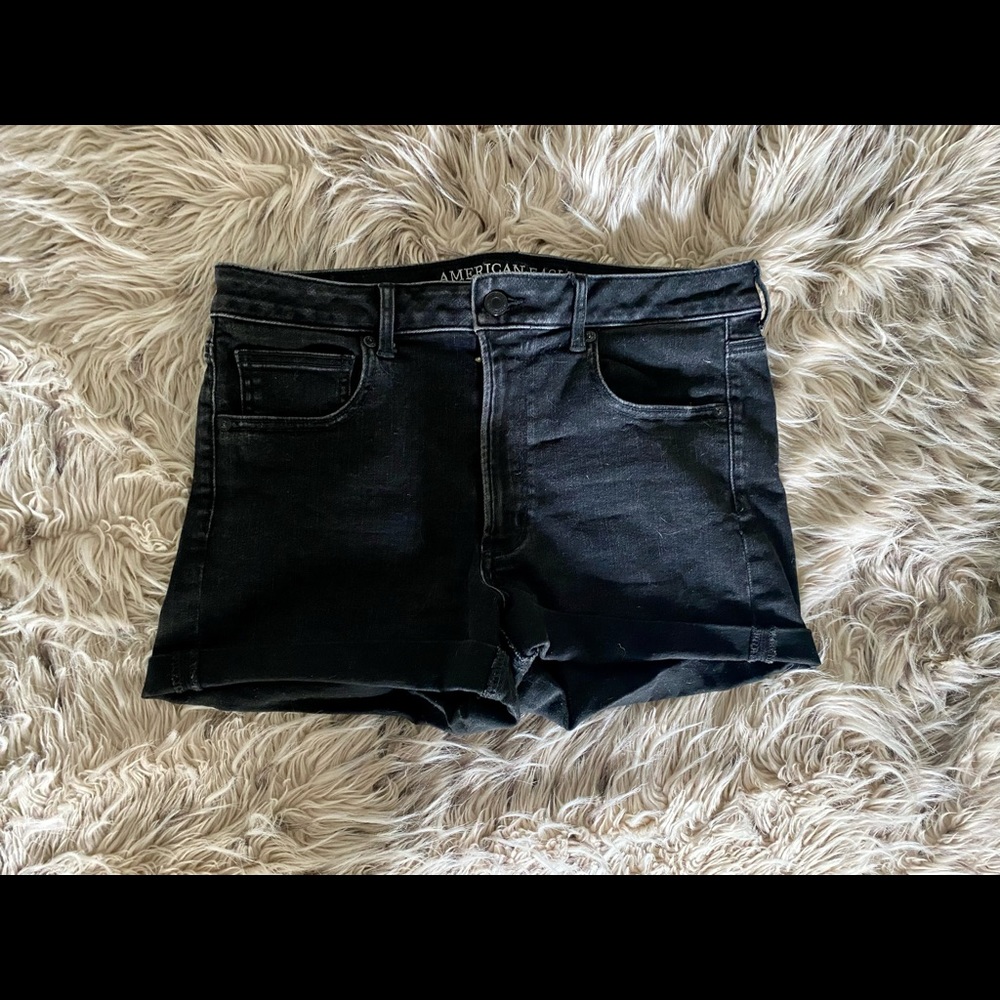 Black Denim American Eagle Shorts (12)